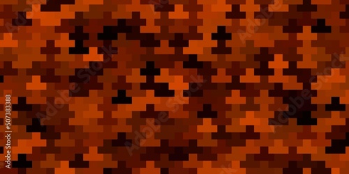 Fototapeta Naklejka Na Ścianę i Meble -  Dark Orange vector backdrop with rectangles.