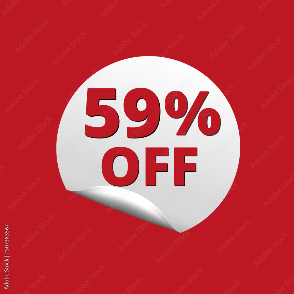 59% off with red background and white sticker at amazing discount sale