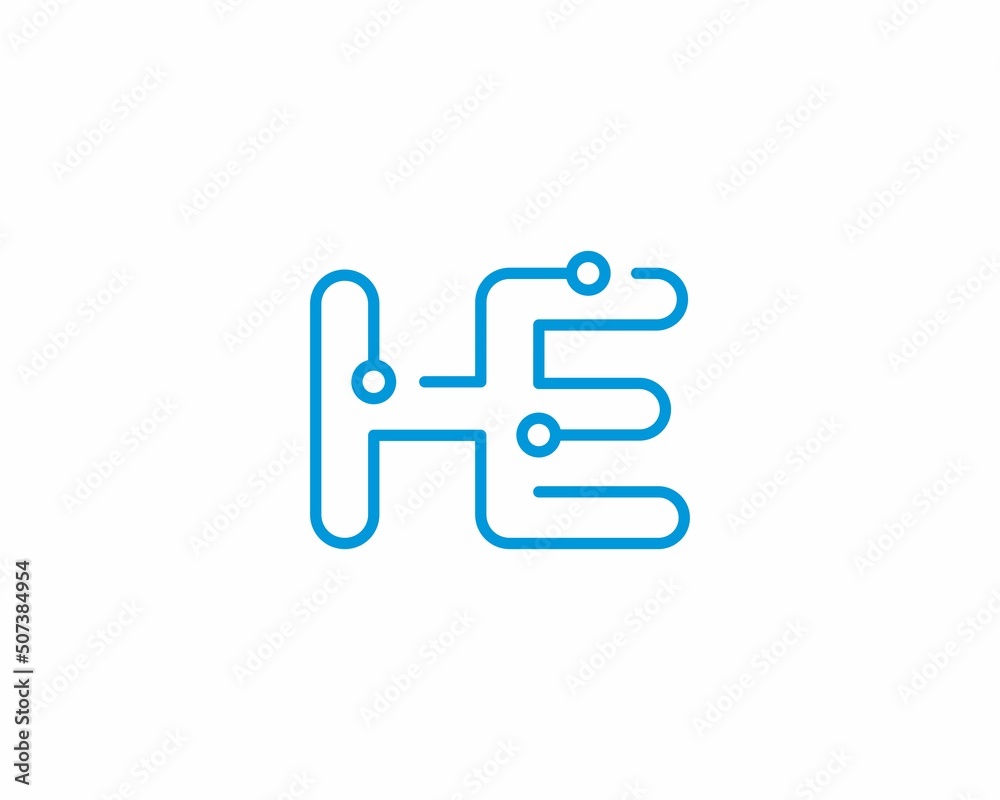 Abstract Letters HE Logo Design Template 001 Abstract Letters HE Logo Design Template 001
