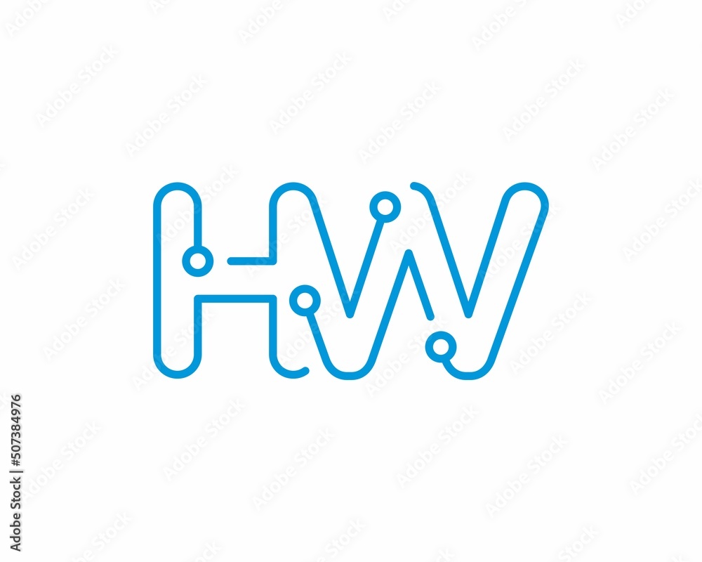 Abstract Letters HW Logo Design Template 001 Abstract Letters HW Logo Design Template 001