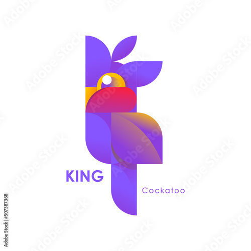 Logo design with metric concept in bird theme king cockatoo