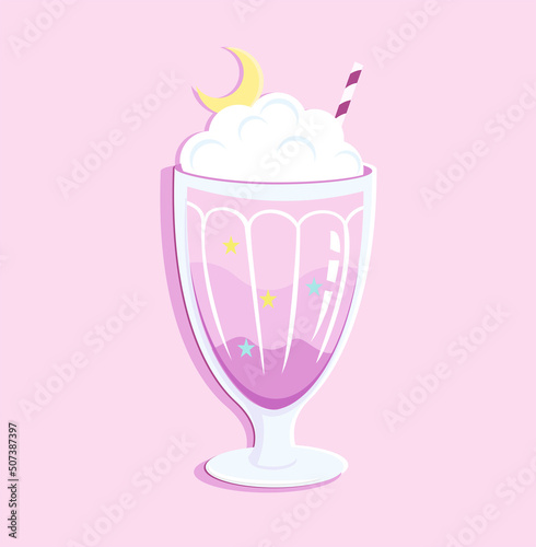 milk shake on pink background