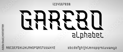 Garebo, abstract modern alphabet font with urban style template