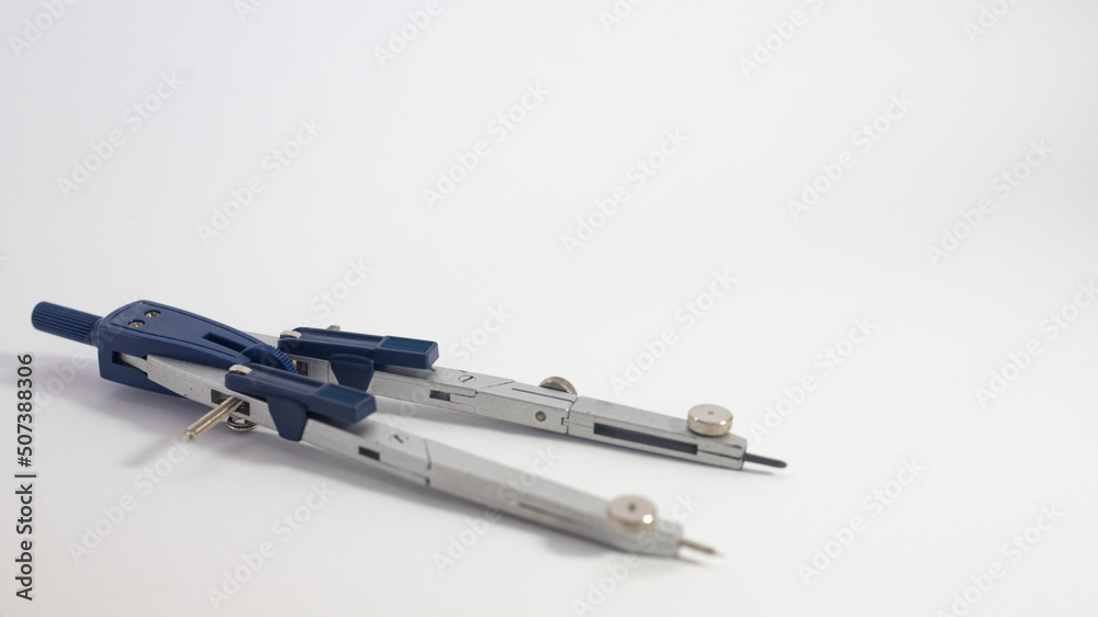 technical drawing compass on white paper with copy space technical drawing compass on white paper with copy space
