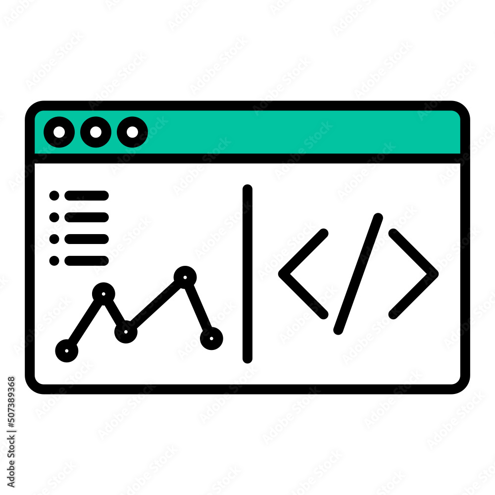 data coding and computer icon