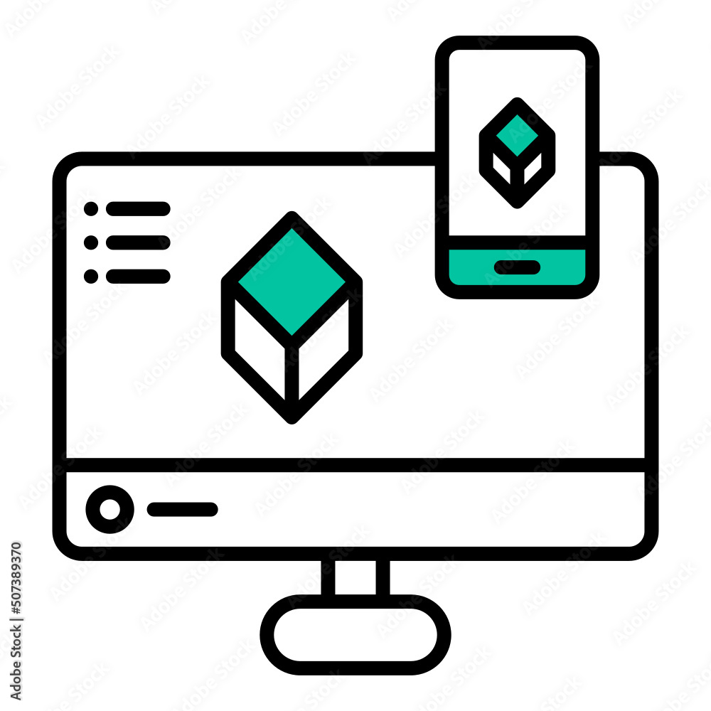 application icon on computer and smartphone application icon on computer and smartphone