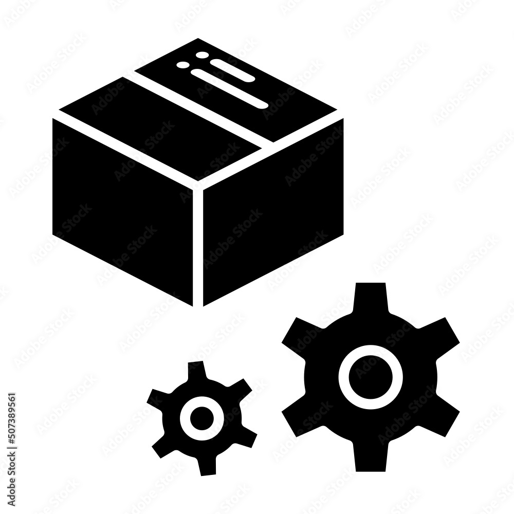 cardboard icon and gear settings cardboard icon and gear settings