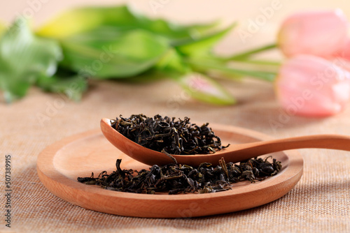Chinese black tea  close-up