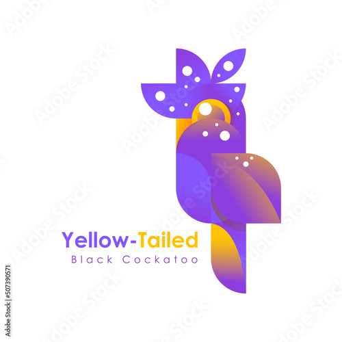 Yellow Tailed Black Cockatoo Metric Bird Logo