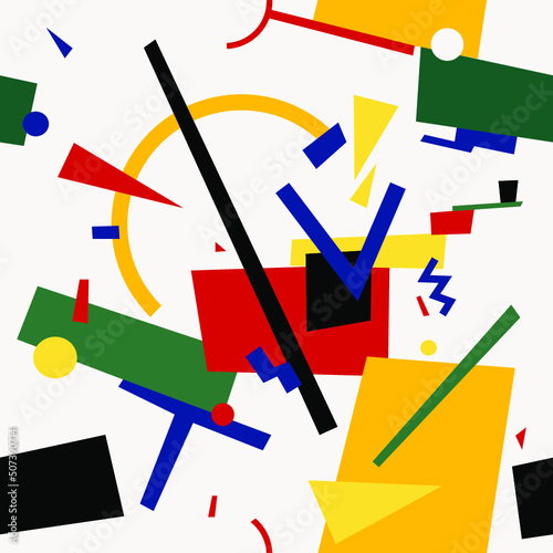 Seamless abstract geometric colorful vector pattern for continuous replicate.