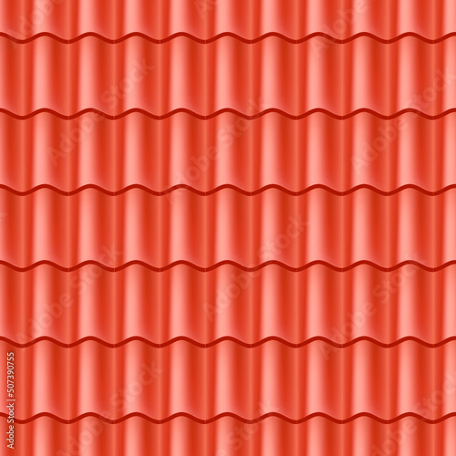 Seamless terracota roof tile - pattern for continuous replicate.