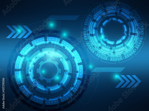 abstract blue futuristic cyber technology background vector illustration