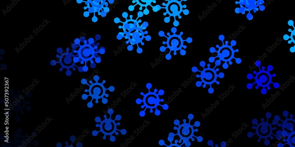 Dark blue vector pattern with coronavirus elements. Dark blue vector pattern with coronavirus elements.