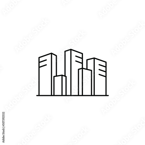 City  Town  Urban Thin Line Icon Vector Illustration Logo Template. Suitable For Many Purposes.