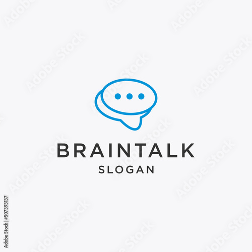 Brain Talk logo icon design template vector illustration