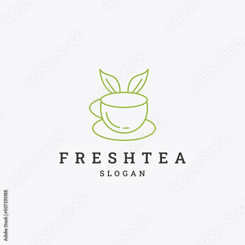 Fresh tea logo icon design template vector illustration