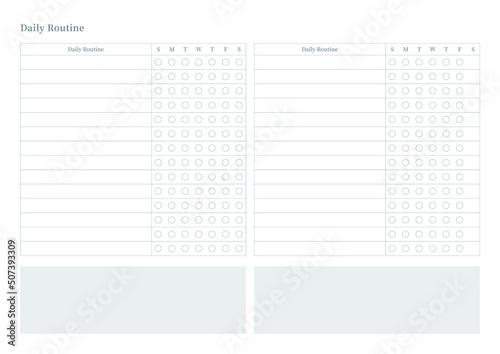 Note, scheduler, diary, calendar planner document template illustration. daily routine.