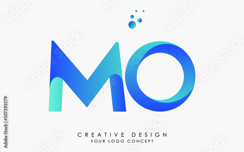 MO letter logo design template vector photo