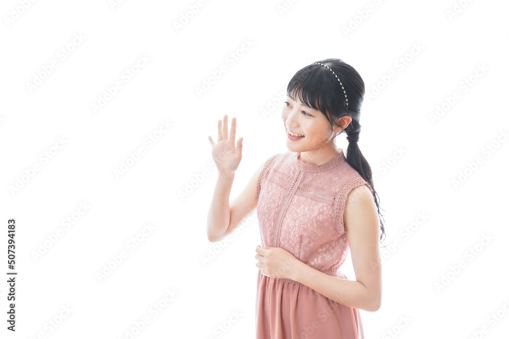 Young woman to participate in the wedding reception Young woman to participate in the wedding reception