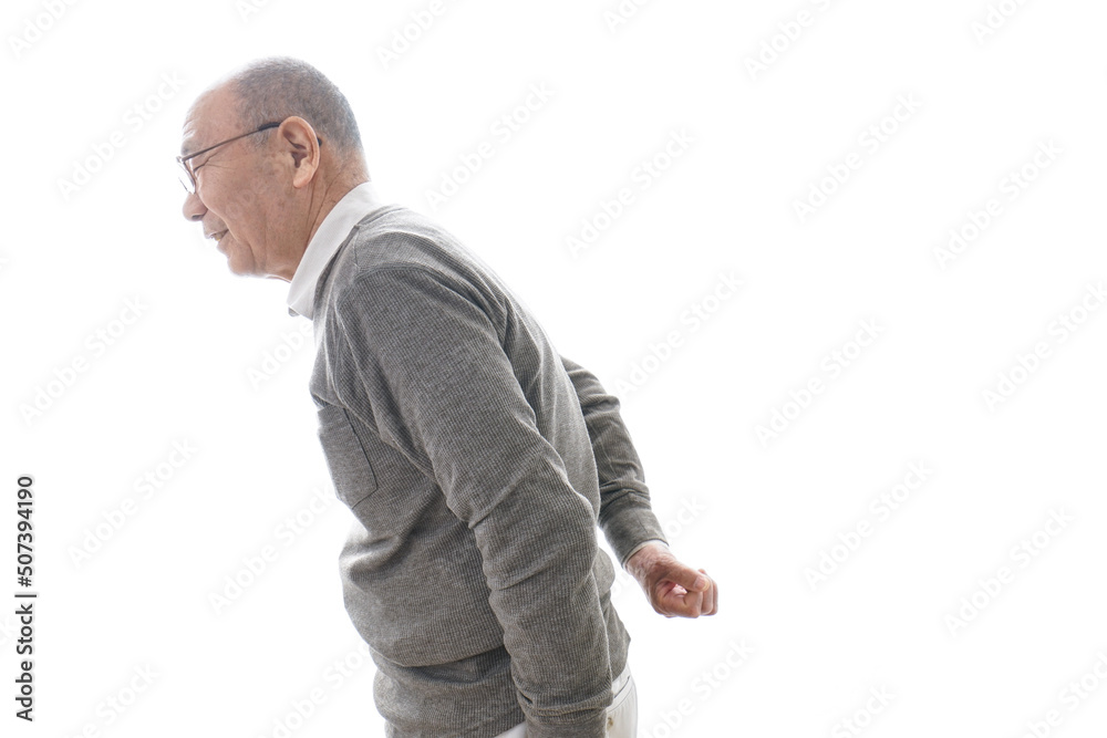 Aged man suffering from backache Aged man suffering from backache