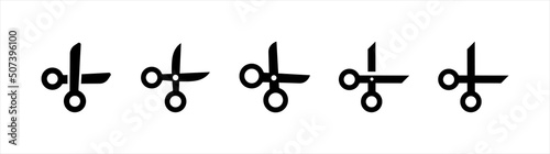 Scissors icons set. Cutting scissors symbol, vector illustration