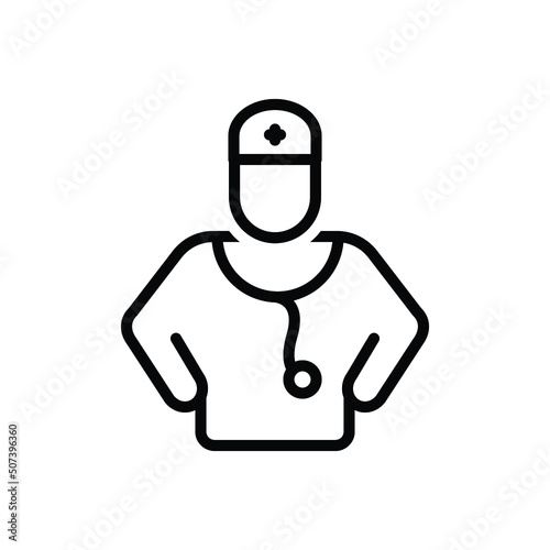 Black line icon for practitioner