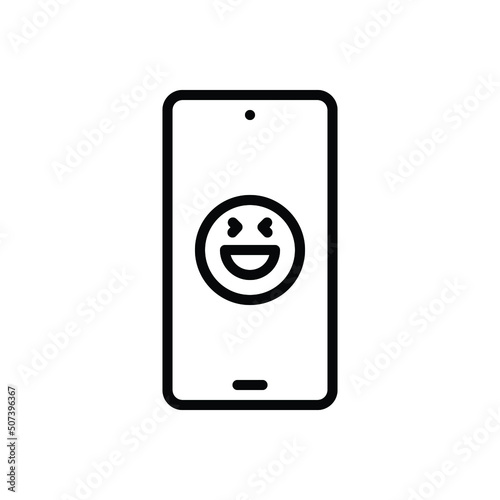 Black line icon for reaction