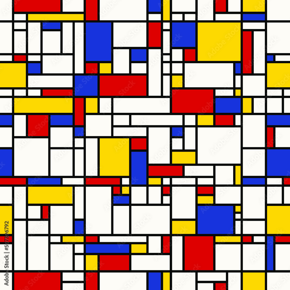 Seamless abstract mosaic pattern. (Piet Mondrian emulation). Seamless abstract mosaic pattern. (Piet Mondrian emulation).