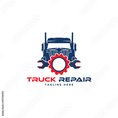 Auto Care Truck Repair Logo Design Template