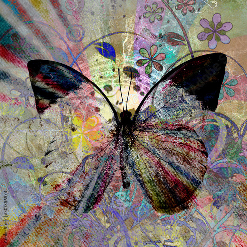 psychedelic Butterfly background texture 