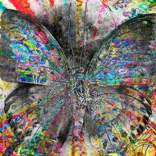 psychedelic Butterfly background texture 