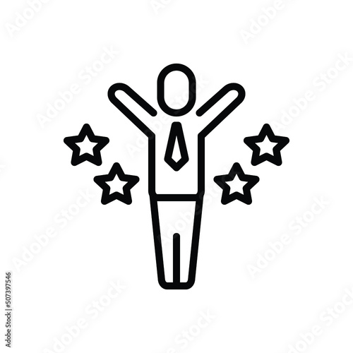 Black line icon for motivated