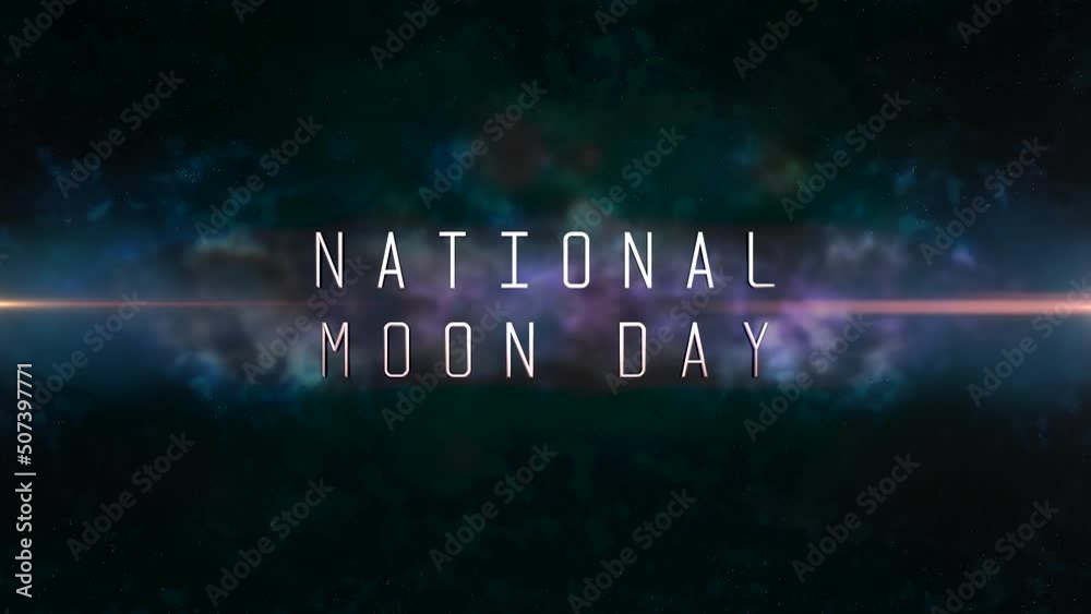 National Moon Day with blue deep clouds and red lights in galaxy, motion abstract futuristic, cosmos and sci-fi style background National Moon Day with blue deep clouds and red lights in galaxy, motion abstract futuristic, cosmos and sci-fi style background