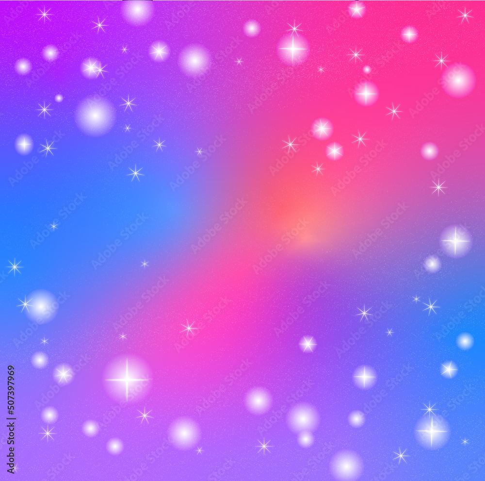 淡い紫のグラデーションと星の宇宙イラスト