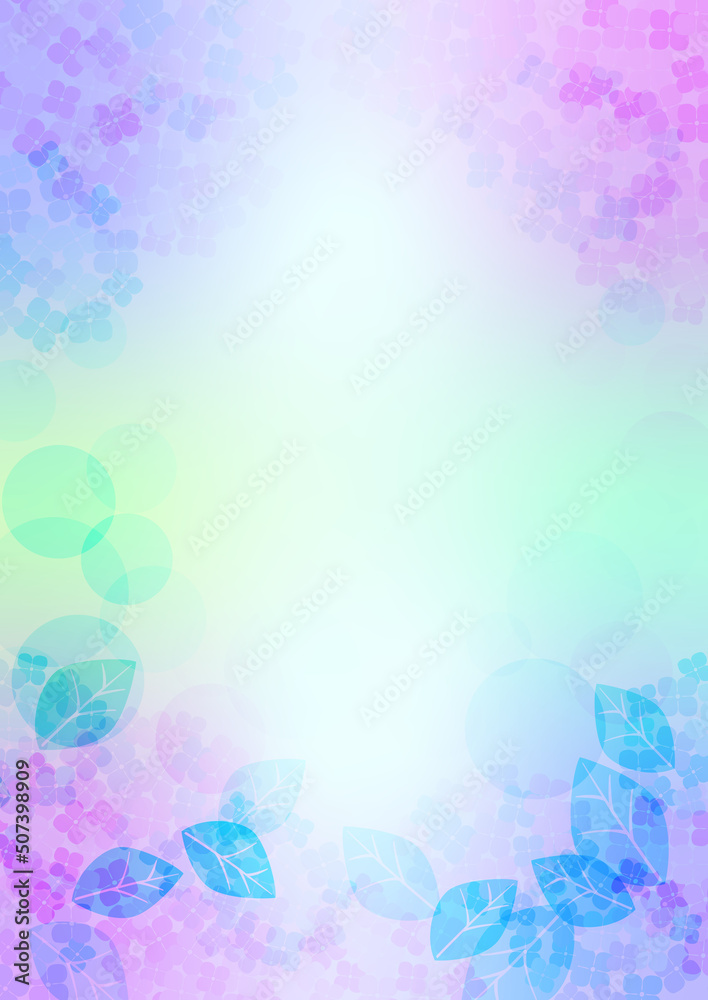 梅雨の幻想的な紫陽花の背景素材