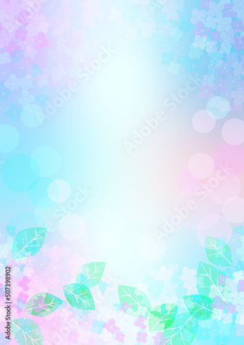梅雨の幻想的な紫陽花の背景素材