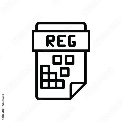 Black line icon for reg application