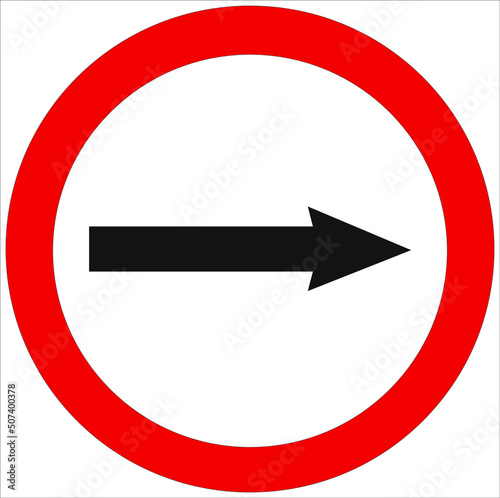 Free Download Direction of movement of the road or lane. Traffic sign indicating the right direction - GFXLoad