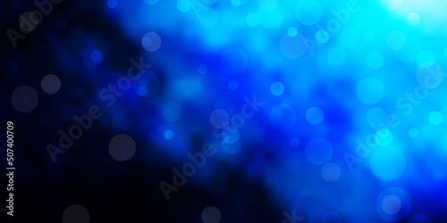 Dark BLUE vector template with circles.