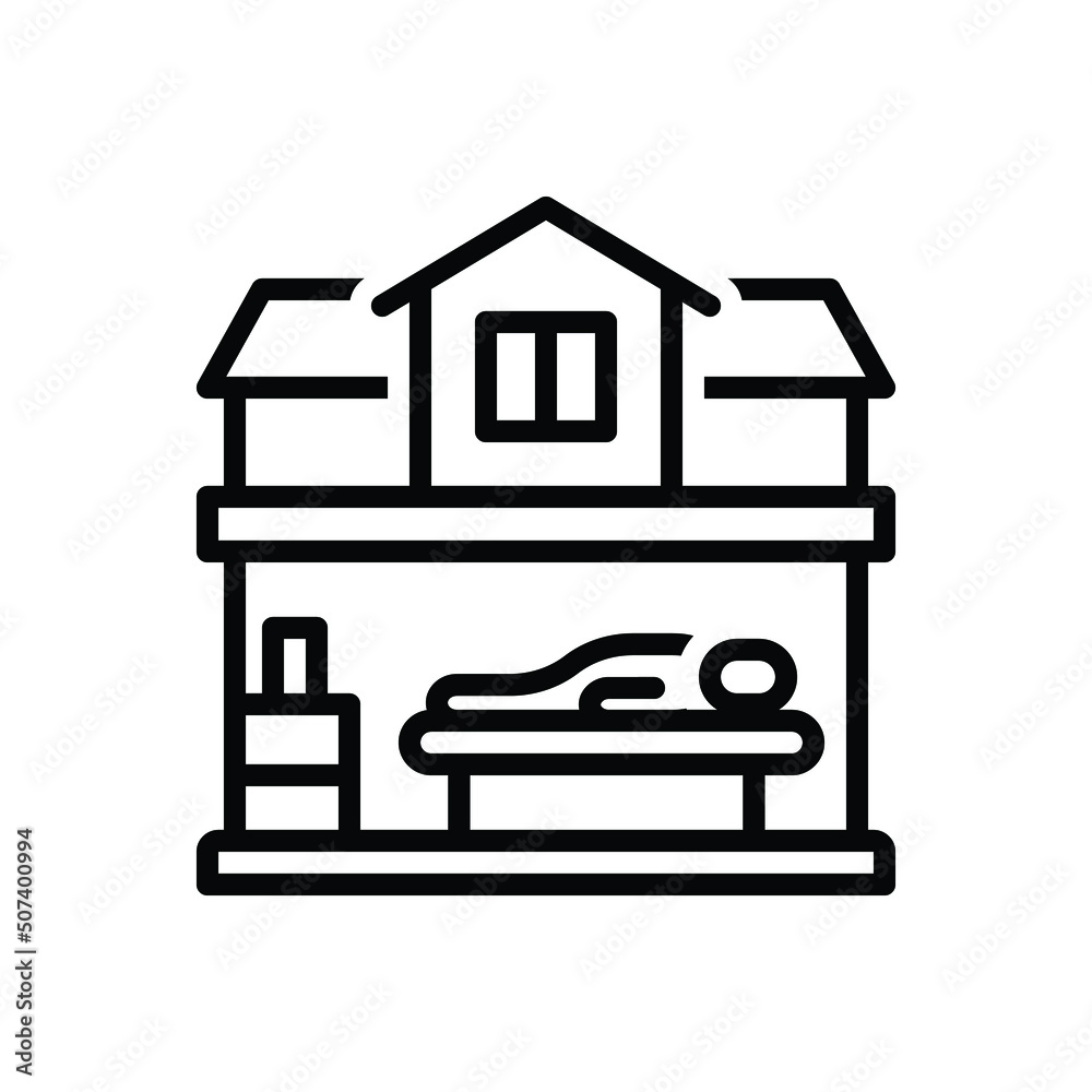 Black line icon for lodging Black line icon for lodging