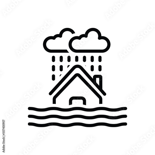 Black line icon for severe