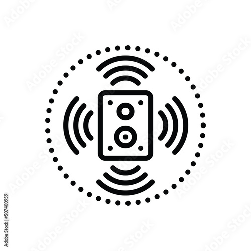 Black line icon for echo reverberation