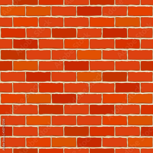 Seamless vector brick wall - background pattern for continuous replicate.