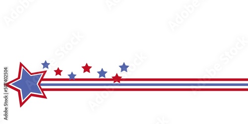  The stars and Stripes border illustration. Stars and Stripes concept decoration graphics for US national event design and background. Vector illustration. photo