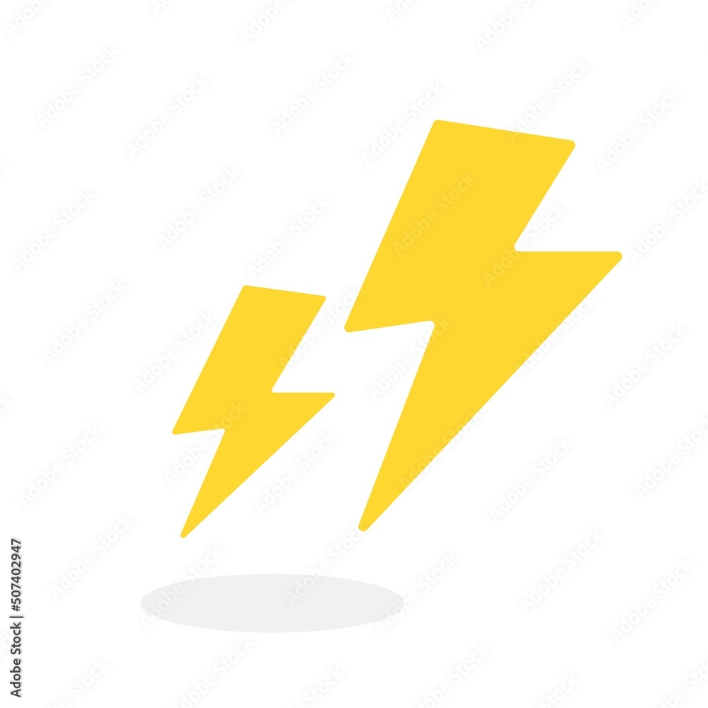 Thunder icons  element set by hand drawn. Rainy cartoon icons.