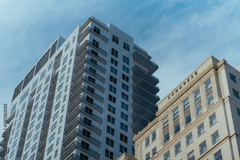 modern office building with sky downtown miami 