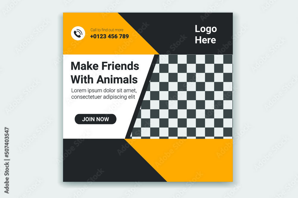 Pet Social Media post, pet web banner design template Pet Social Media post, pet web banner design template