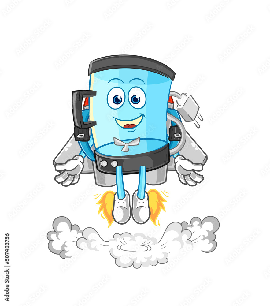blender with jetpack mascot. cartoon vector blender with jetpack mascot. cartoon vector