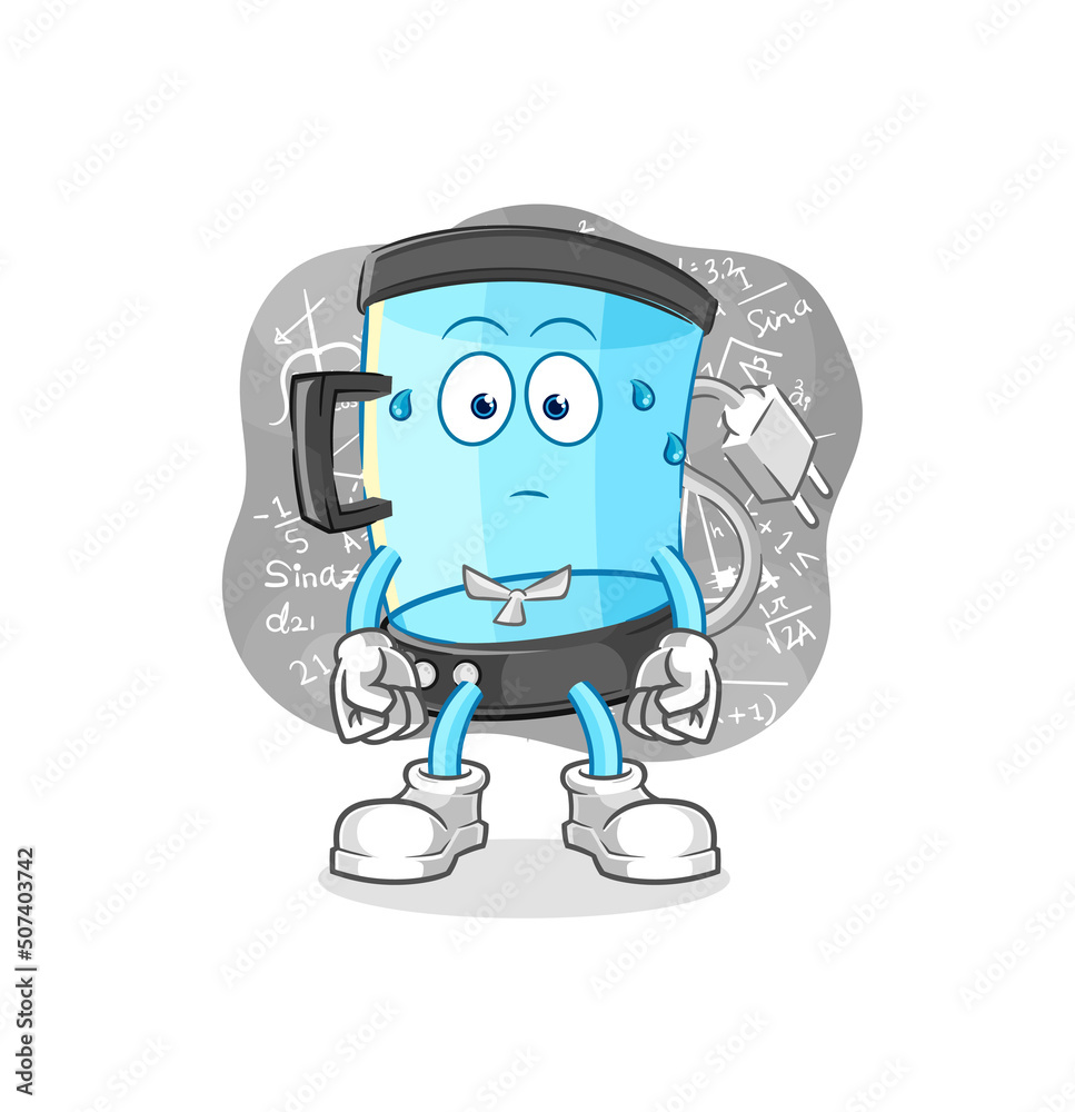 blender thinking hard vector. cartoon character