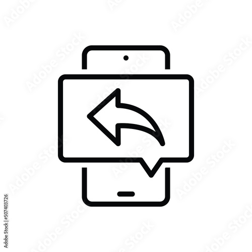 Black line icon for replies